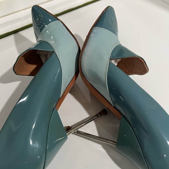 Kurt Geiger London Bond Blue Leather Courts Heels  37 - Picture 16 of 16